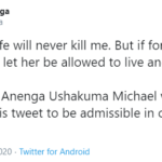 If my wife ever kills me, she should be allowed to live and take care of my children – Nigerian doctor, Usha writes