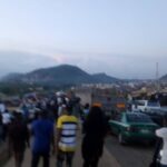 Auto crash: Tanker loaded with fuel causes accident along Dutse -Bwari road in Abuja resulting to heavy traffic jam