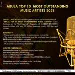 Nomination for Abuja Top 10 most Outstanding Music Artists, 2021 begins