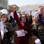 Women stage protest in Kabul for women rights despite heavy Taliban presence (Photos)