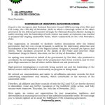 Breaking: NLC suspends strike